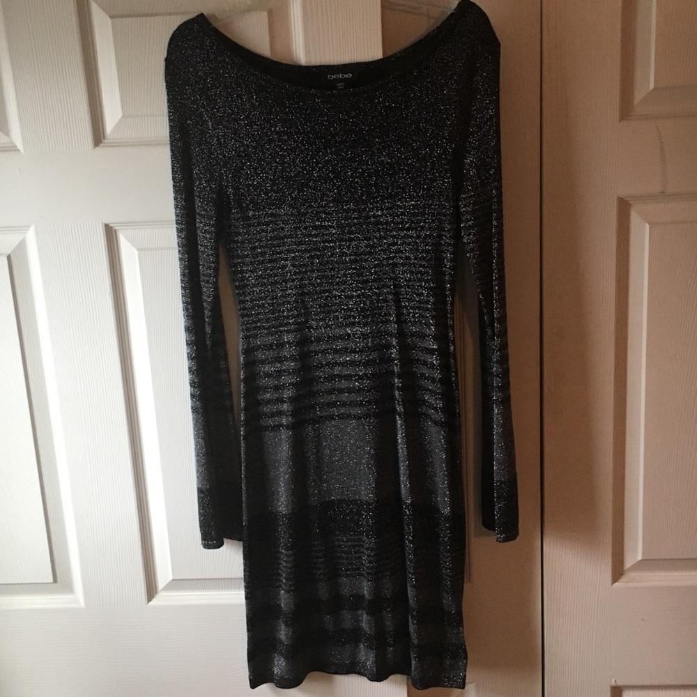 Knee length Black/Grey glittery dress women’s
